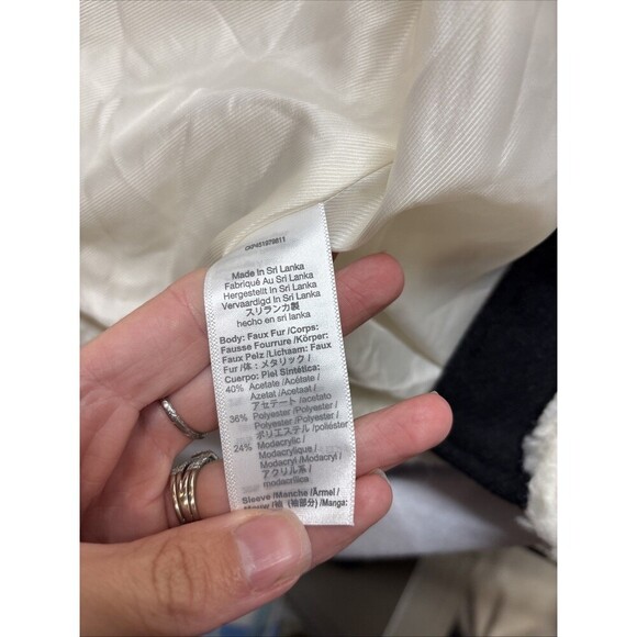 Madewell Sherpa McClancy Coat Long Wool Blend Faux Fur Jacket Size Large - Picture 6 of 8